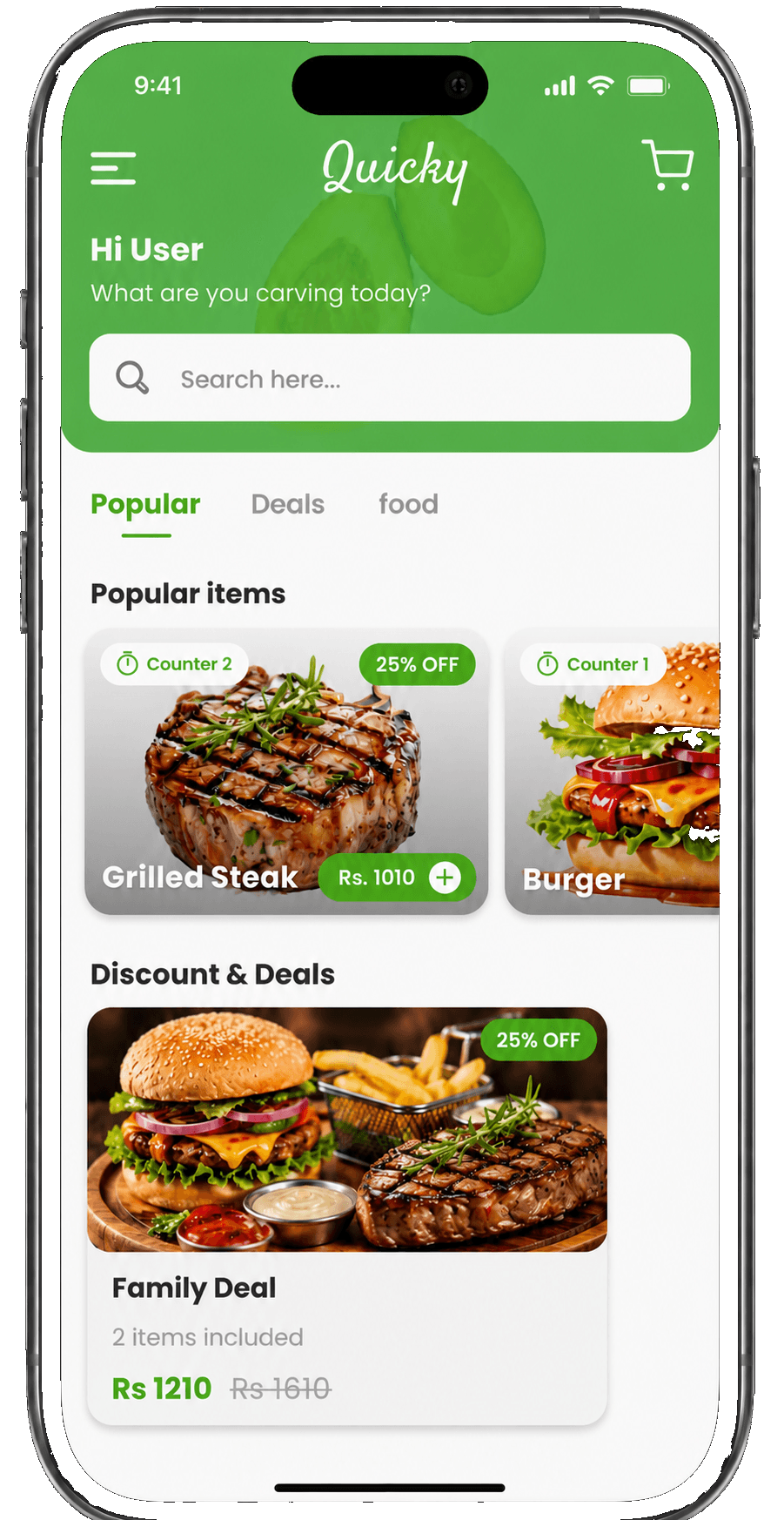 Quicky customer menu and deals phone